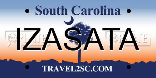 IZASATA South Carolina License Plate