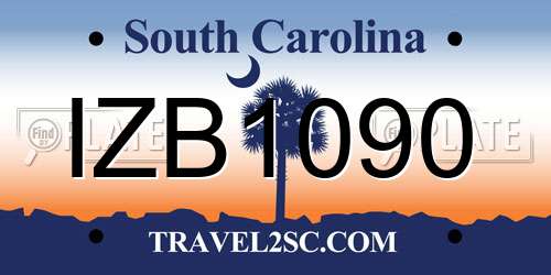 IZB1090 South Carolina License Plate
