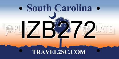 IZB272 South Carolina License Plate