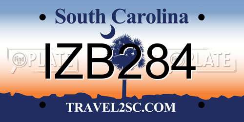 IZB284 South Carolina License Plate