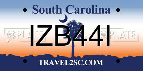 IZB44I South Carolina License Plate