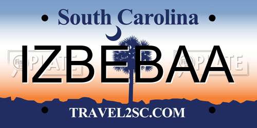 IZBEBAA South Carolina License Plate