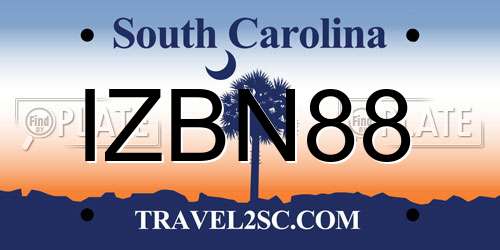 IZBN88 South Carolina License Plate