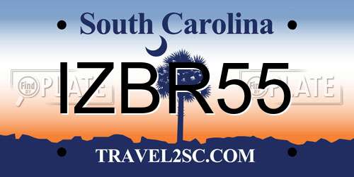 IZBR55 South Carolina License Plate