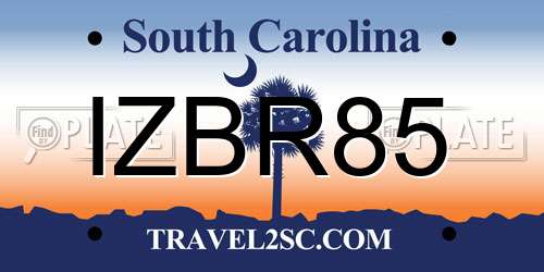 IZBR85 South Carolina License Plate
