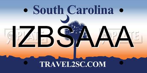 IZBSAAA South Carolina License Plate