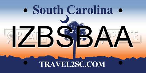 IZBSBAA South Carolina License Plate