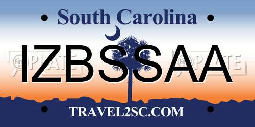 IZBSSAA South Carolina License Plate