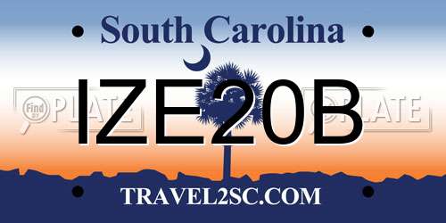IZE20B South Carolina License Plate