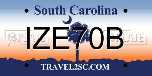 IZE70B South Carolina License Plate