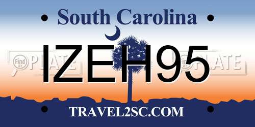 IZEH95 South Carolina License Plate