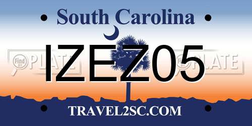 IZEZ05 South Carolina License Plate