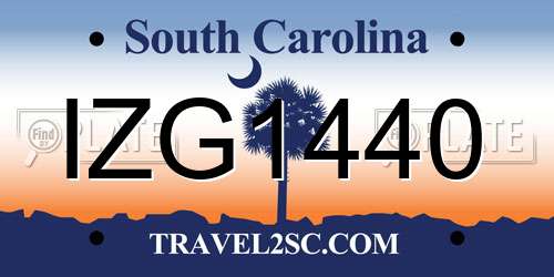 IZG1440 South Carolina License Plate