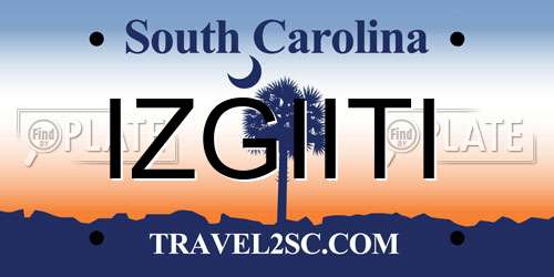 IZGIITI South Carolina License Plate