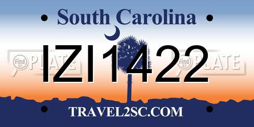 IZI1422 South Carolina License Plate