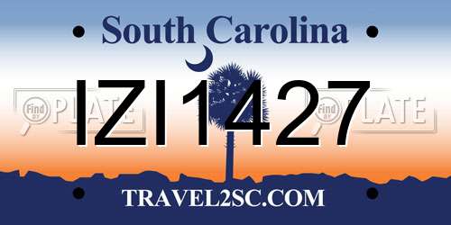 IZI1427 South Carolina License Plate