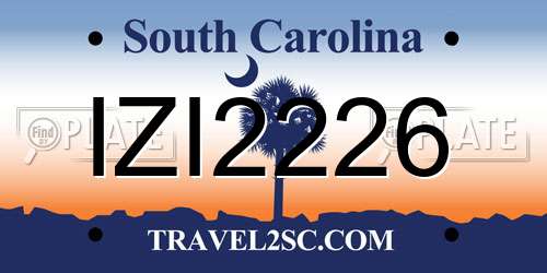 IZI2226 South Carolina License Plate