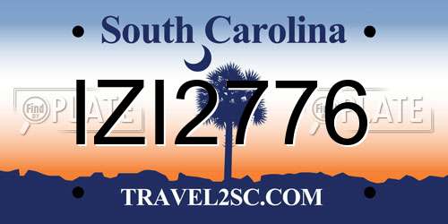 IZI2776 South Carolina License Plate