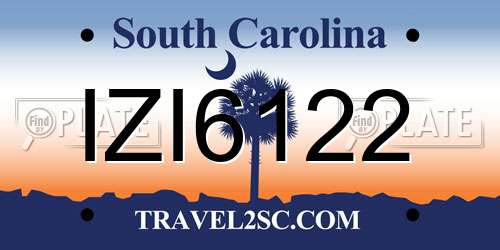 IZI6122 South Carolina License Plate