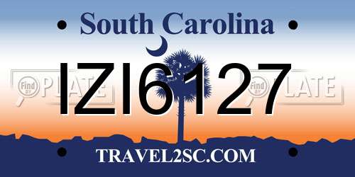 IZI6127 South Carolina License Plate