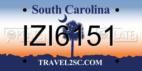 IZI6151 South Carolina License Plate
