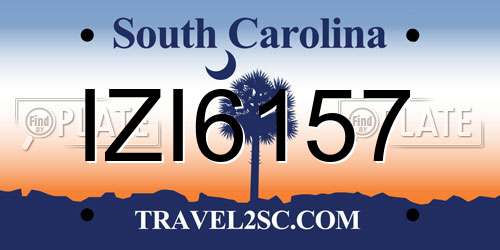 IZI6157 South Carolina License Plate