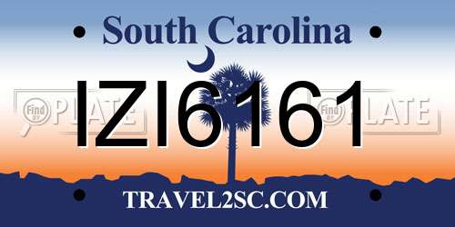 IZI6161 South Carolina License Plate