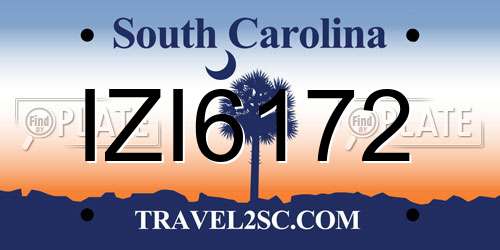 IZI6172 South Carolina License Plate