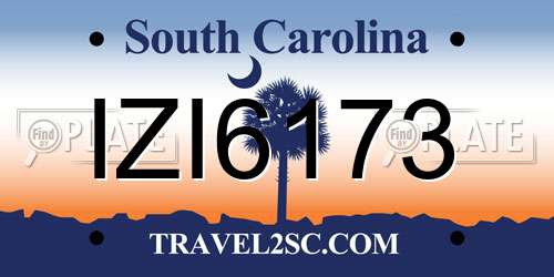IZI6173 South Carolina License Plate