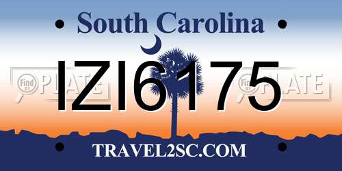 IZI6175 South Carolina License Plate