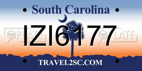 IZI6177 South Carolina License Plate