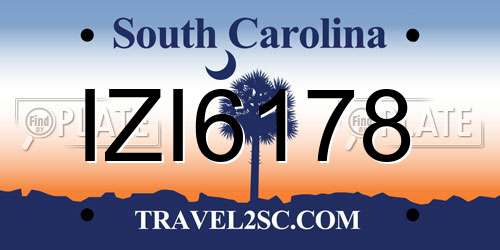 IZI6178 South Carolina License Plate