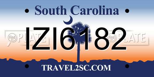 IZI6182 South Carolina License Plate