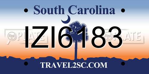 IZI6183 South Carolina License Plate