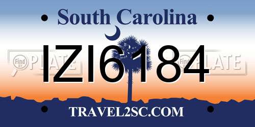 IZI6184 South Carolina License Plate