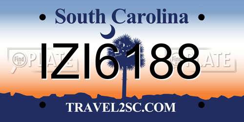 IZI6188 South Carolina License Plate