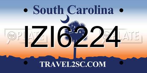 IZI6224 South Carolina License Plate