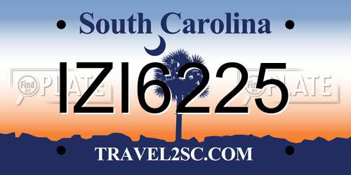 IZI6225 South Carolina License Plate