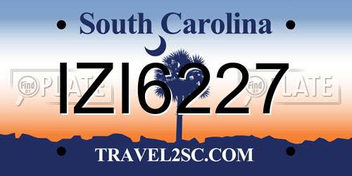 IZI6227 South Carolina License Plate
