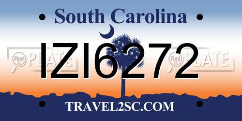 IZI6272 South Carolina License Plate
