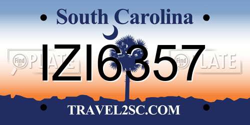 IZI6357 South Carolina License Plate