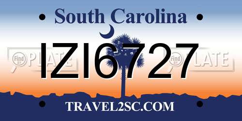 IZI6727 South Carolina License Plate