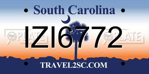 IZI6772 South Carolina License Plate