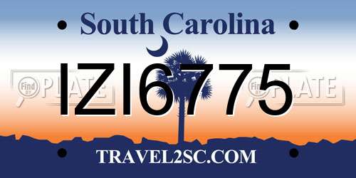 IZI6775 South Carolina License Plate