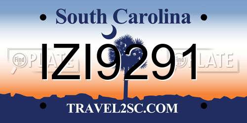 IZI9291 South Carolina License Plate
