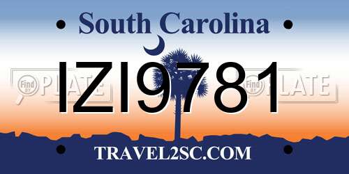 IZI9781 South Carolina License Plate