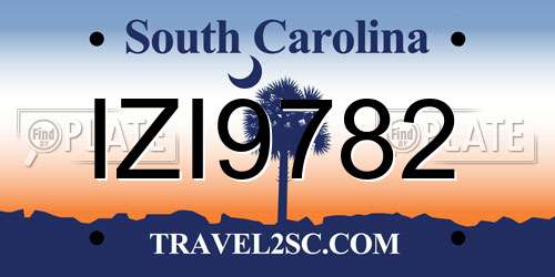 IZI9782 South Carolina License Plate
