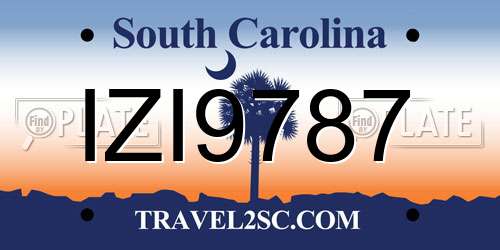 IZI9787 South Carolina License Plate