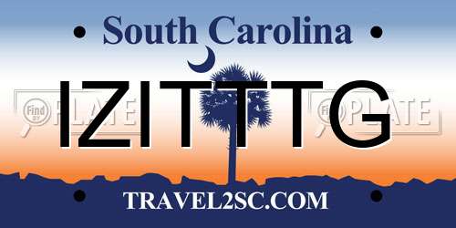IZITTTG South Carolina License Plate