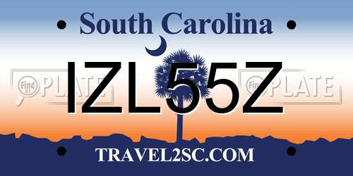 IZL55Z South Carolina License Plate
